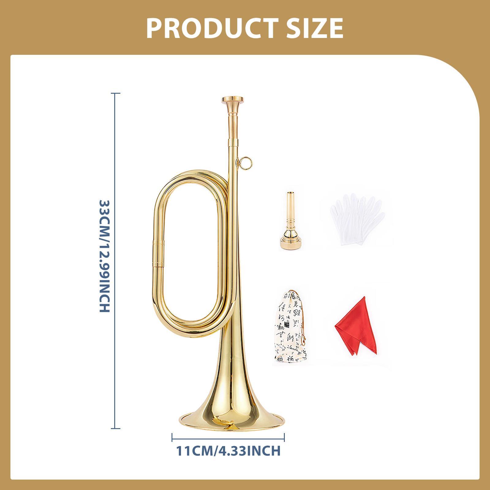 Musical Instrument Bugle - Trompete com Luvas, Instrumento Musical de