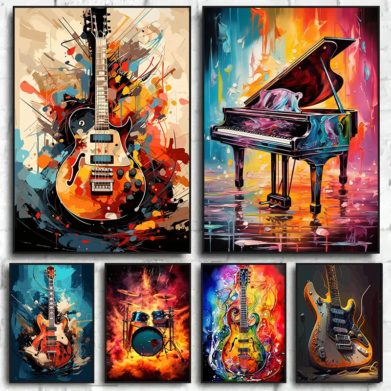 Arte Abstrata Colorida Instrum - Picture Of Musical Instrument avaliação e preço