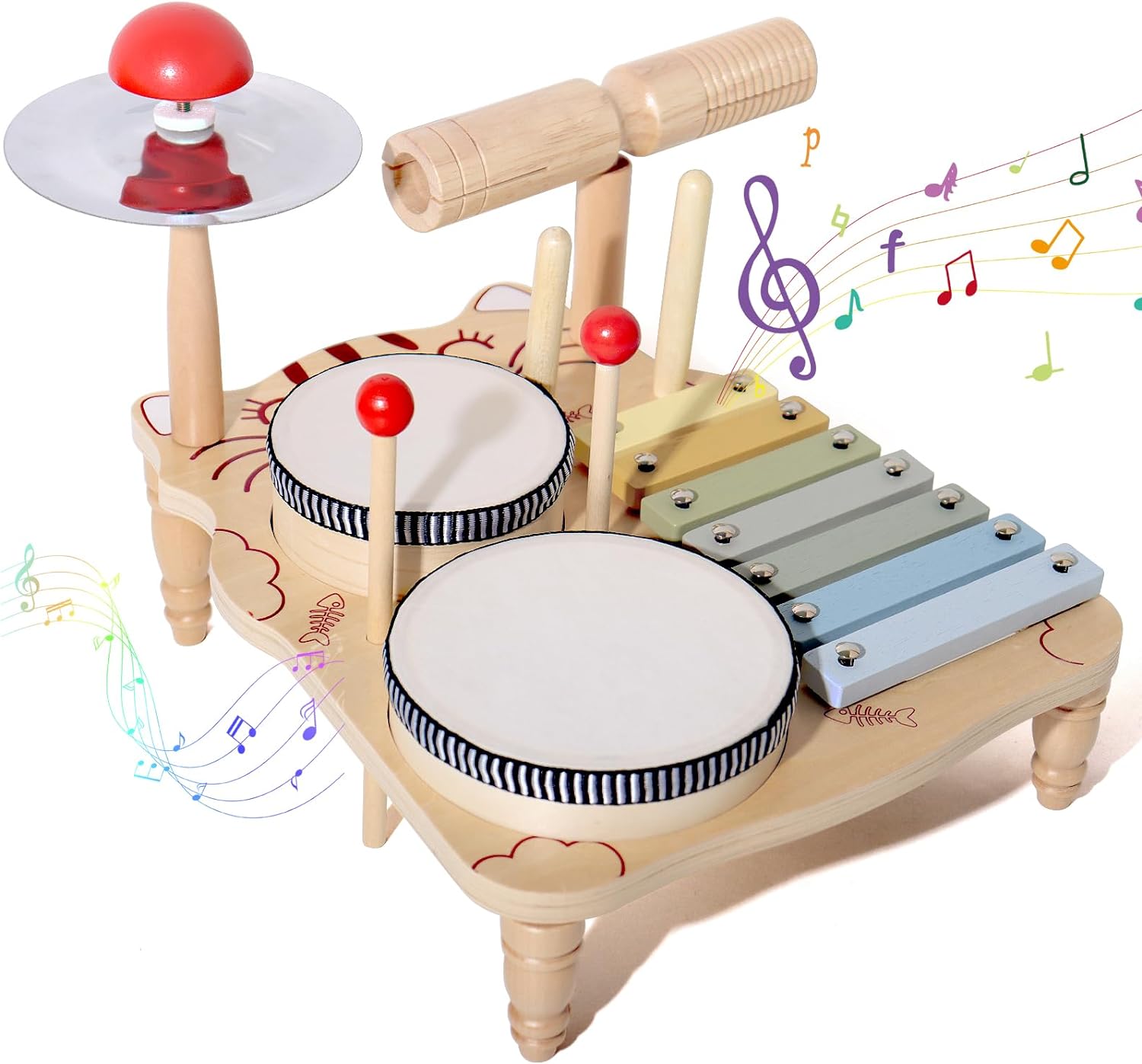 Xilofone de madeira Drum Set p - Musical Instrument Harmonium avaliação e preço